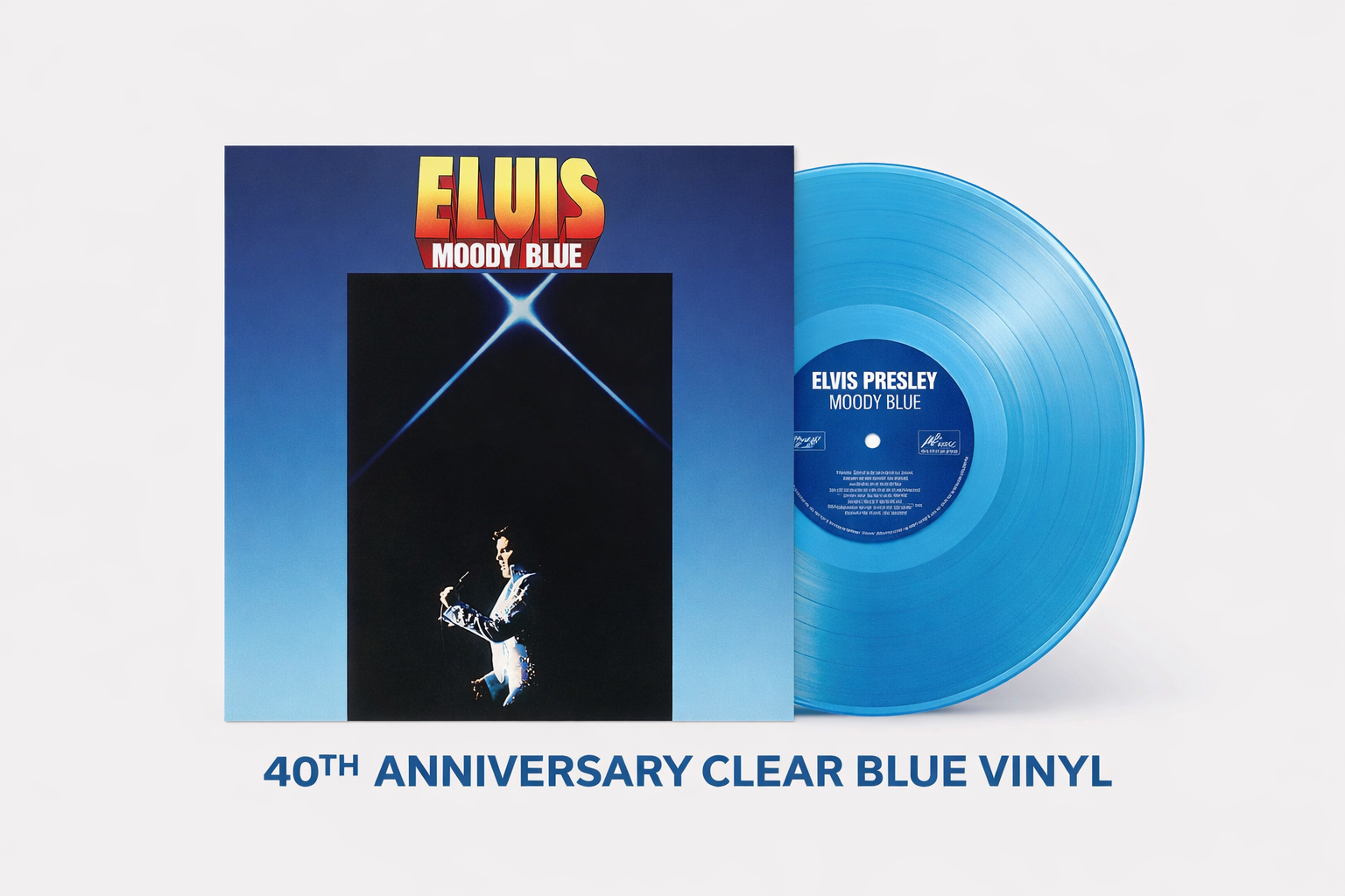 Elvis Presley Moody Blue 40Th Anniversary Clear Blue Vinyl (Brand New & Sealed)