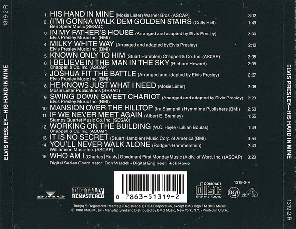 Cd Elvis Presley His Hand In Mine Remastered (Novo e Lacrado) - Image 3